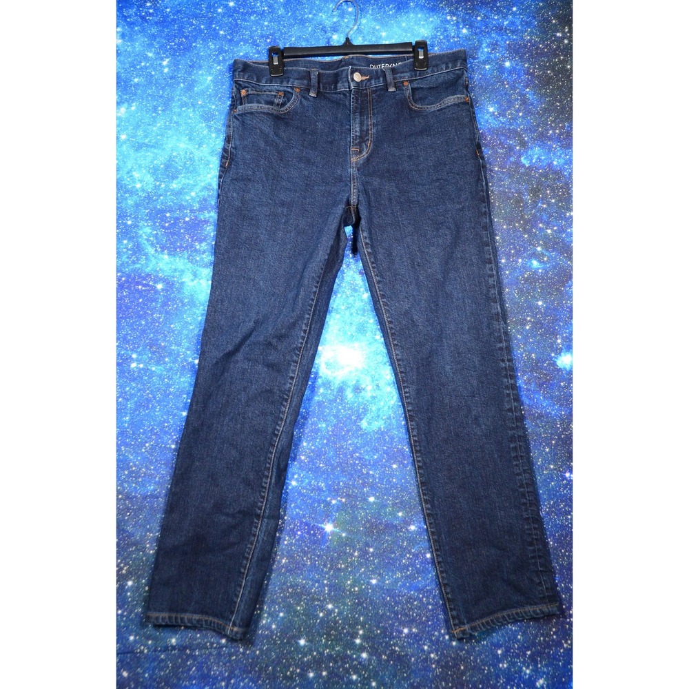 Outerknown Sea Local Straight Jeans Mens 34x32 Blue Denim Stretch Casual